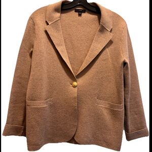 J Crew Factory Schoolboy Sweater Blazer Women's Small Tan Neutral cardigan